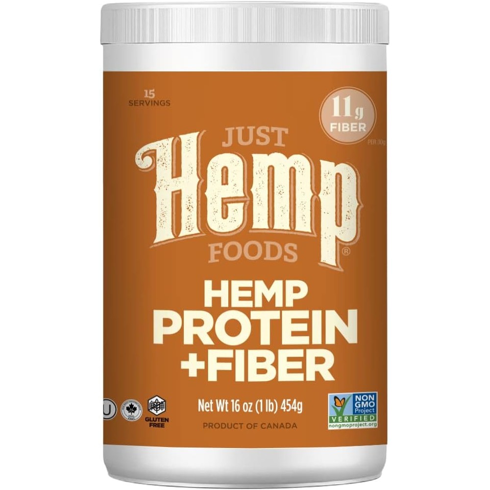 Manitoba Harvest Just Hemp Foods Protein Plus Fiber front view vegan protein supplement
