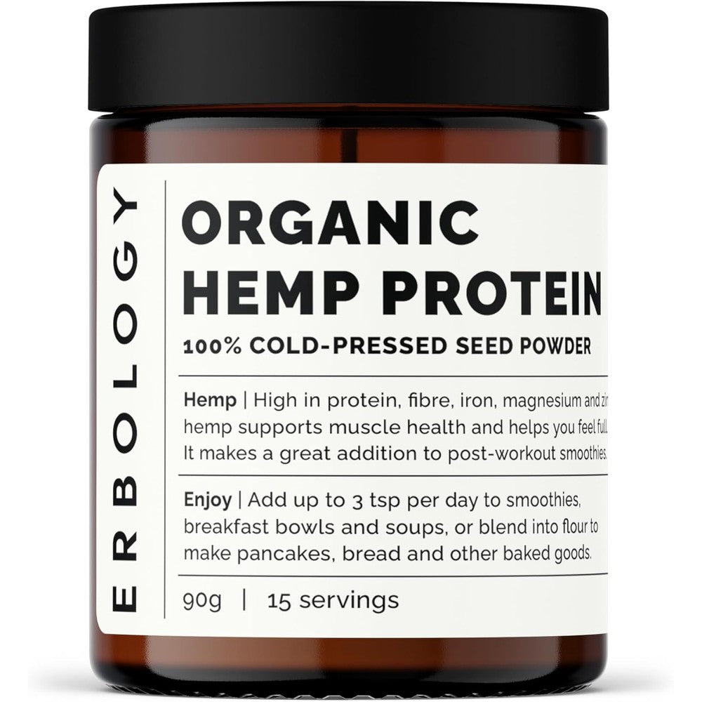 Erbology Organic Hemp Protein Powder 10.6 Ounce front view plant based protein