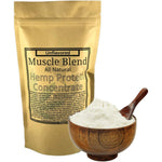 Muscle Blend Hemp Protein Concentrate 12 Ounce pouch front view raw vegan supplement.