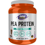 NOW Foods Sports Pea Protein Creamy Chocolate 2 Pound front view showing 24g protein label.