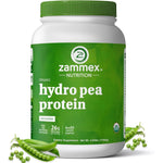 Zammex Organic Pea Protein Powder front view showing 26g protein label
