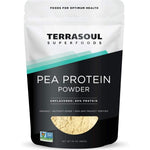 Terrasoul Superfoods Organic Pea Protein 1.5 Pounds front pouch view plant based supplement