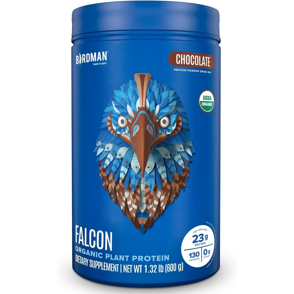 Birdman Falcon Vegan Protein Powder Organic Chocolate front view imported supplement