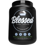 BLESSED Vegan Protein Powder Cookies and Cream tub front view plant based supplement