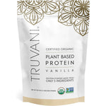 Truvani Plant Based Organic Protein Powder Vanilla front view for clean vegan nutrition.