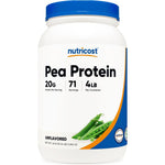 Nutricost Pea Protein Powder 4 Pounds front view of unflavored plant-based isolate.