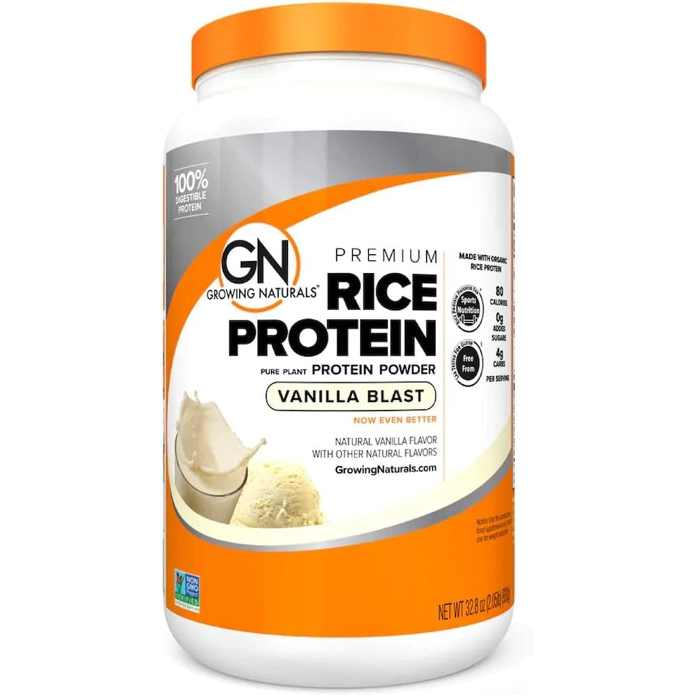 Growing Naturals Organic Rice Protein Powder 2 pound front view