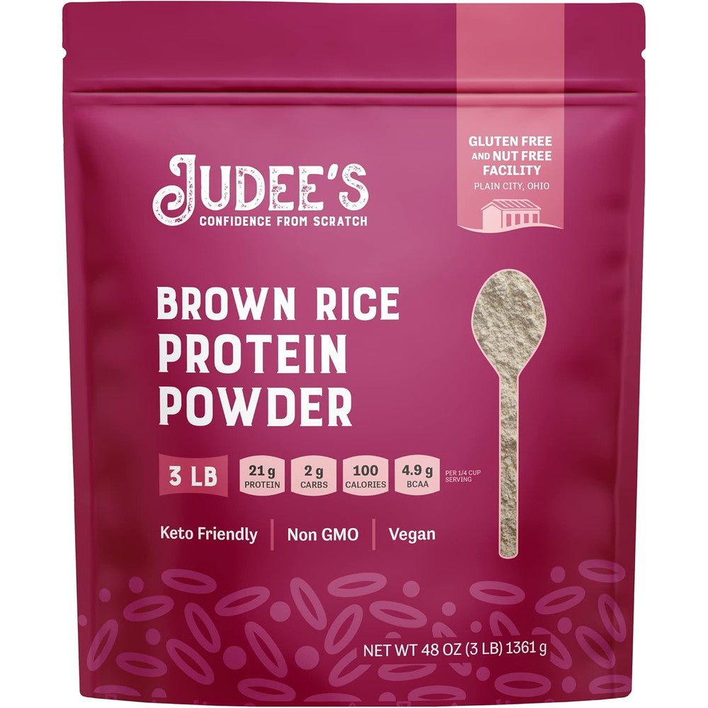 Unpretentious Organic Rice Protein Powder 3 pound bag front view for vegan nutrition