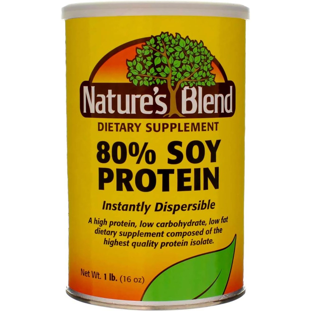 Nature's Blend Protein Powder 80% Soy Isolate front view showing 16 ounce container.