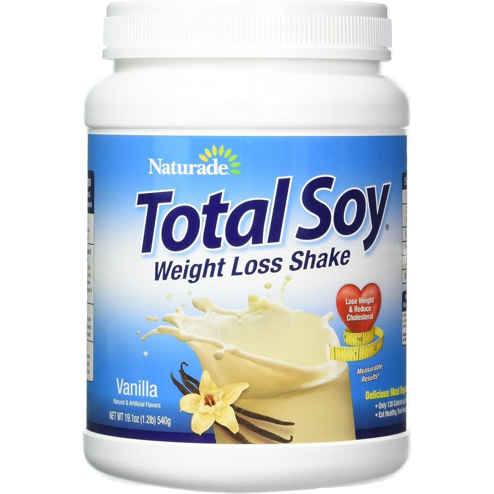 Naturade Total Soy Meal Replacement Vanilla jar front view for weight loss.