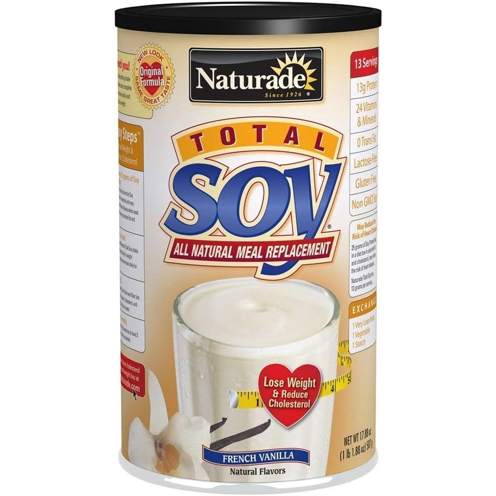 Naturade Total Soy French Vanilla Meal Replacement Powder front view for weight management.
