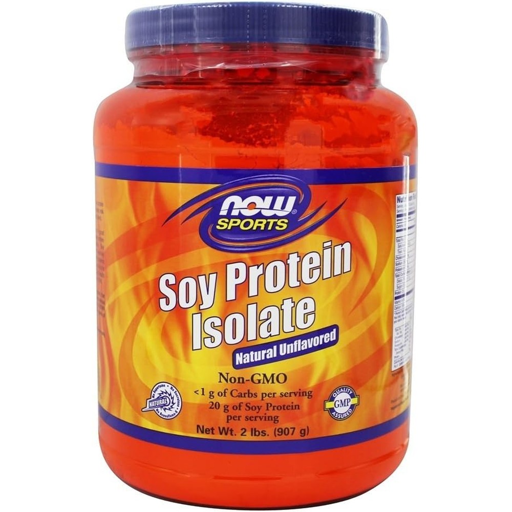 NOW Foods Soy Protein Isolate 2 pounds front view plant based supplement