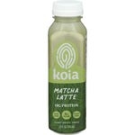 Koia Matcha Latte Protein Shake 12 Fluid Ounce front view bottle.