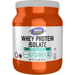 NOW Sports Whey Protein Isolate unflavored powder 1.2 pound front container view