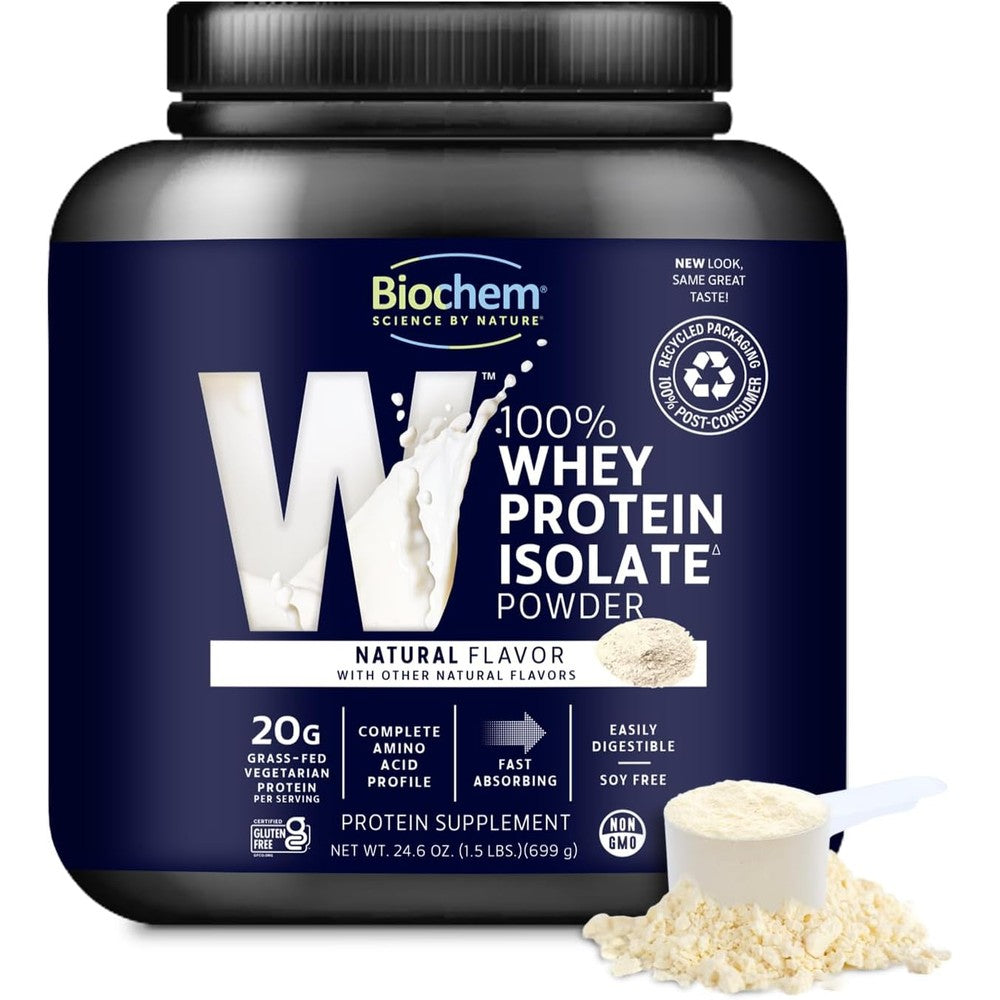 Biochem Whey Isolate Protein Powder front view for muscle recovery.