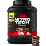 MuscleTech Nitro-Tech Whey Protein Milk Chocolate 4 Pound front view for muscle building.