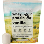 Santa Cruz Paleo Whey Protein Powder Vanilla front view 1.2 pound bag