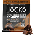 Jocko Fuel Mölk Whey Protein Powder Chocolate Milkshake front view authentic import.