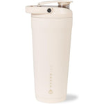 HydroJug stainless steel shaker in cream with insulated body for cold protein drinks