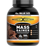 Body Fortress Super Advanced Mass Gainer Chocolate 4 pound jar front view