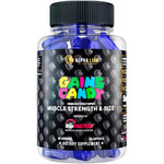Alpha Lion Gains Candy RipFactor front view bottle showing 60 capsules.