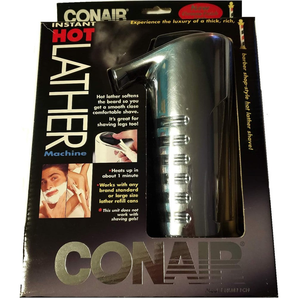 Conair Chrome Hot Lather Machine front view showing premium metallic finish