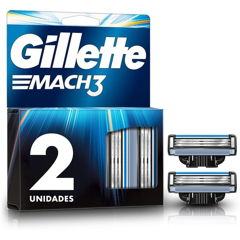Gillette Mach3 replacement razor blade cartridges front view