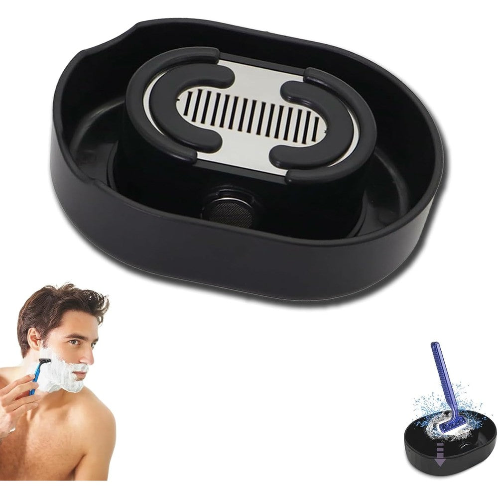 Generic black manual razor rinser front view for grooming