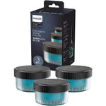 Philips Quick Clean Pod cartridge 3-pack front view for electric shaver