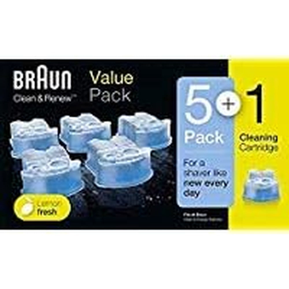 Braun Syncro Shaver Clean and Renew Refills 6 Pack front view