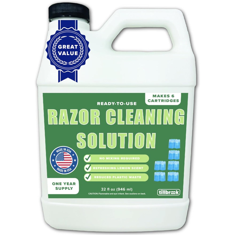 Tillbrook Electric Razor Cleaner 32 fluid ounce bottle front view