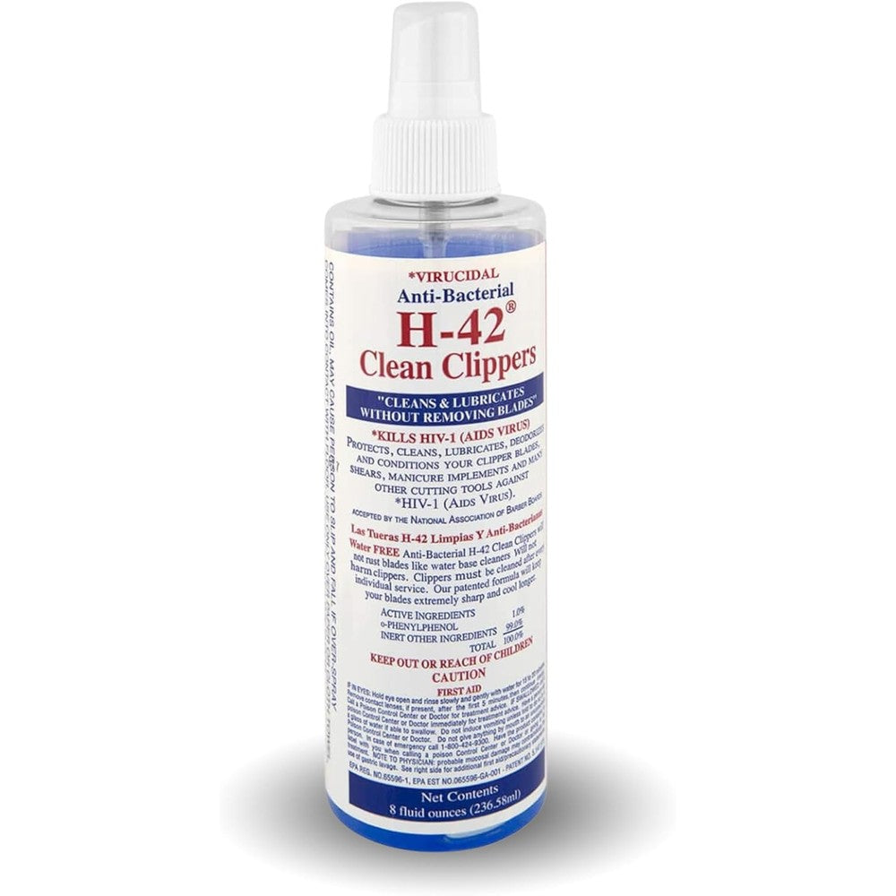 Skin Revolution H-42 Clipper Blade Cleaner 8 fluid ounce spray bottle front view