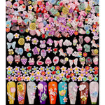 DALOO 3D nail charms pack front view showcasing a colorful assortment of resin shapes for manicures.