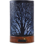 EQUSUPRO Essential Oil Diffuser front view black metal tree design aromatherapy