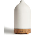 VIVITEST Ceramic Essential Oil Diffuser front view in white stone finish for aromatherapy.