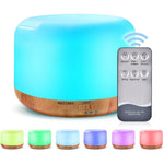 Marchred 300ml Essential Oil Diffuser front view with wood grain base.