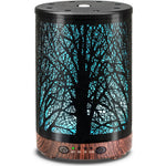 JOYOLO Metal Essential Oil Diffuser front view with tree pattern design.