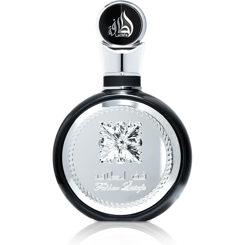 Lattafa Perfumes Fakhar for Men Eau de Parfum Spray 3.4 Ounce front view bottle