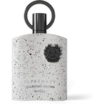 Afnan Supremacy Collector's Edition for Men Eau de Parfum front view of the premium white speckled bottle.