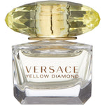Versace Yellow Diamond Eau De Toilette Miniature front view showing the iconic crystalline yellow cap