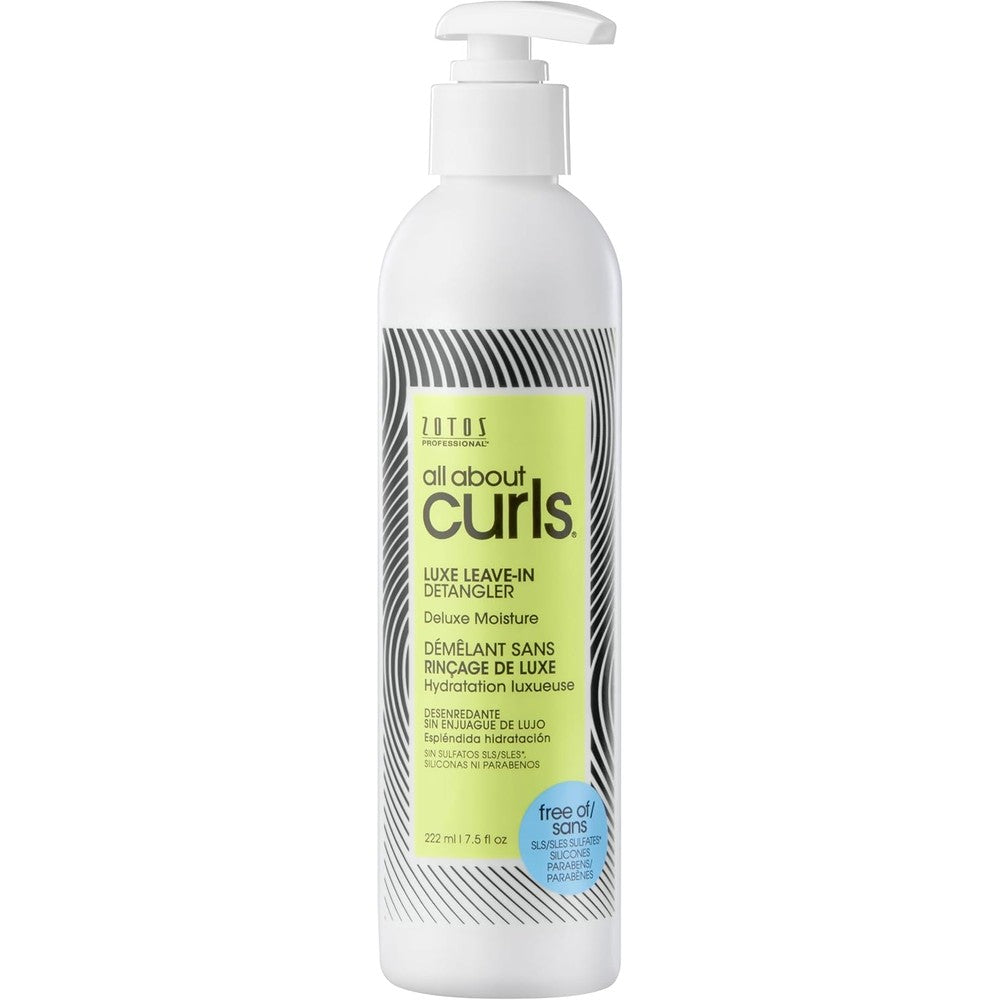 All About Curls Luxe Leave In Detangler 7.5 Ounce front view bottle for curly hair care