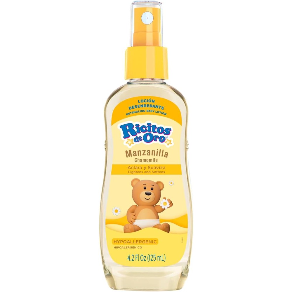 Ricitos de Oro Chamomile Clarifying Lotion 125ml front view for hair lightening.