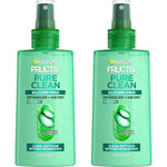 Garnier Fructis Pure Clean Detangler And Air Dry Spray front view showing twin pack packaging
