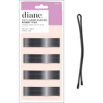 Diane curved jumbo bobby pins black 40 count package front view