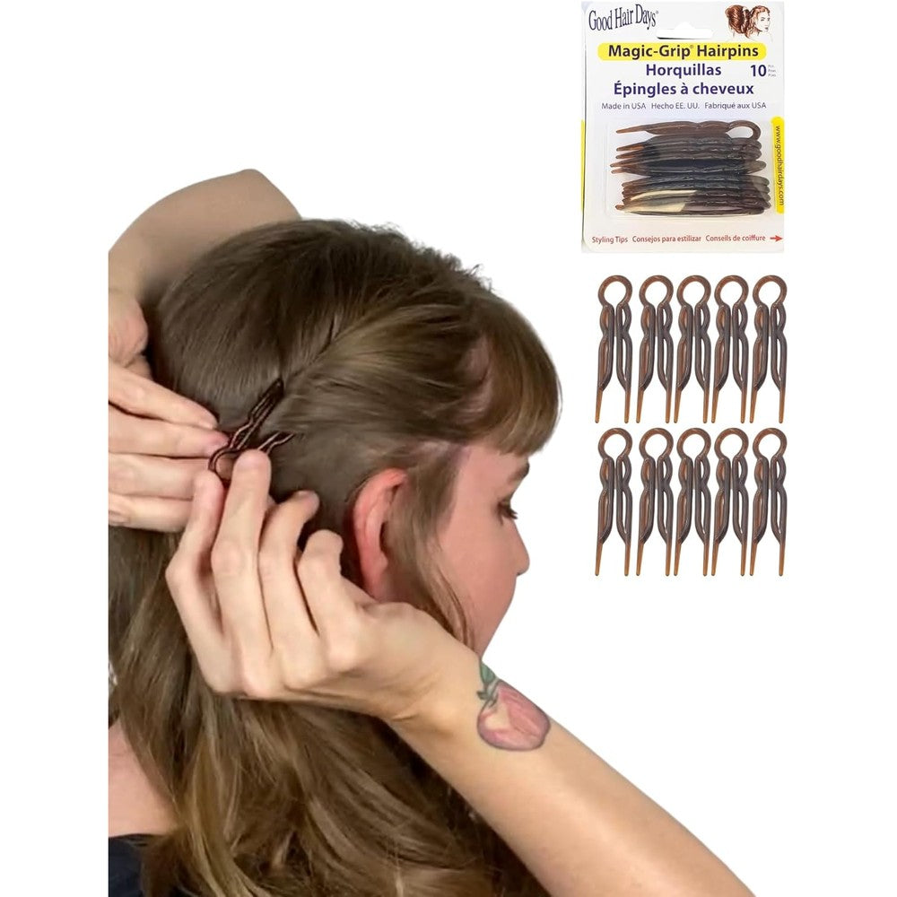 Good hair days magic grip hair pins tortoise shell front view