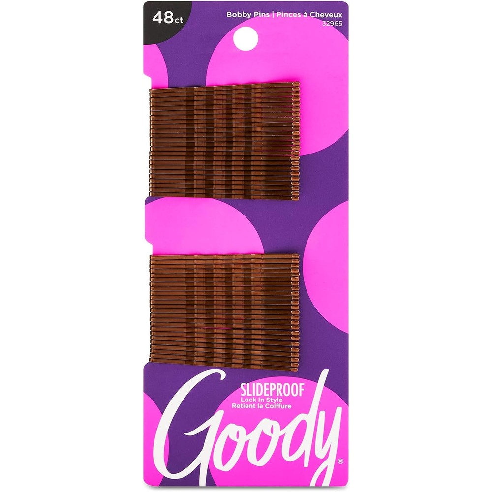 Goody SlideProof bobby pins brunette brown front view secure hair accessories