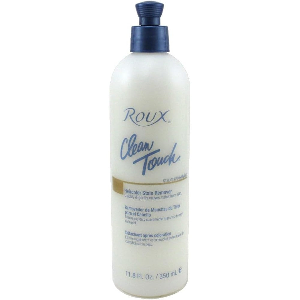 Roux Clean Touch Hair Color Stain Remover front view of 11.8 fluid ounce bottle