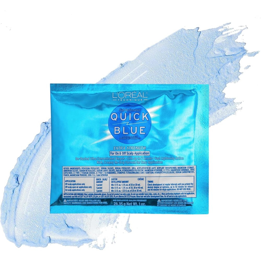 L'Oreal Technique Quick Blue High Performance Powder Lightener 1 Ounce front packaging