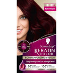 Schwarzkopf Keratin Color 1.8 Ruby Noir box front view showcasing permanent hair dye cream for gray coverage