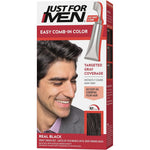 Just For Men Easy Comb-In Color Real Black box front view showing the no-mix comb applicator